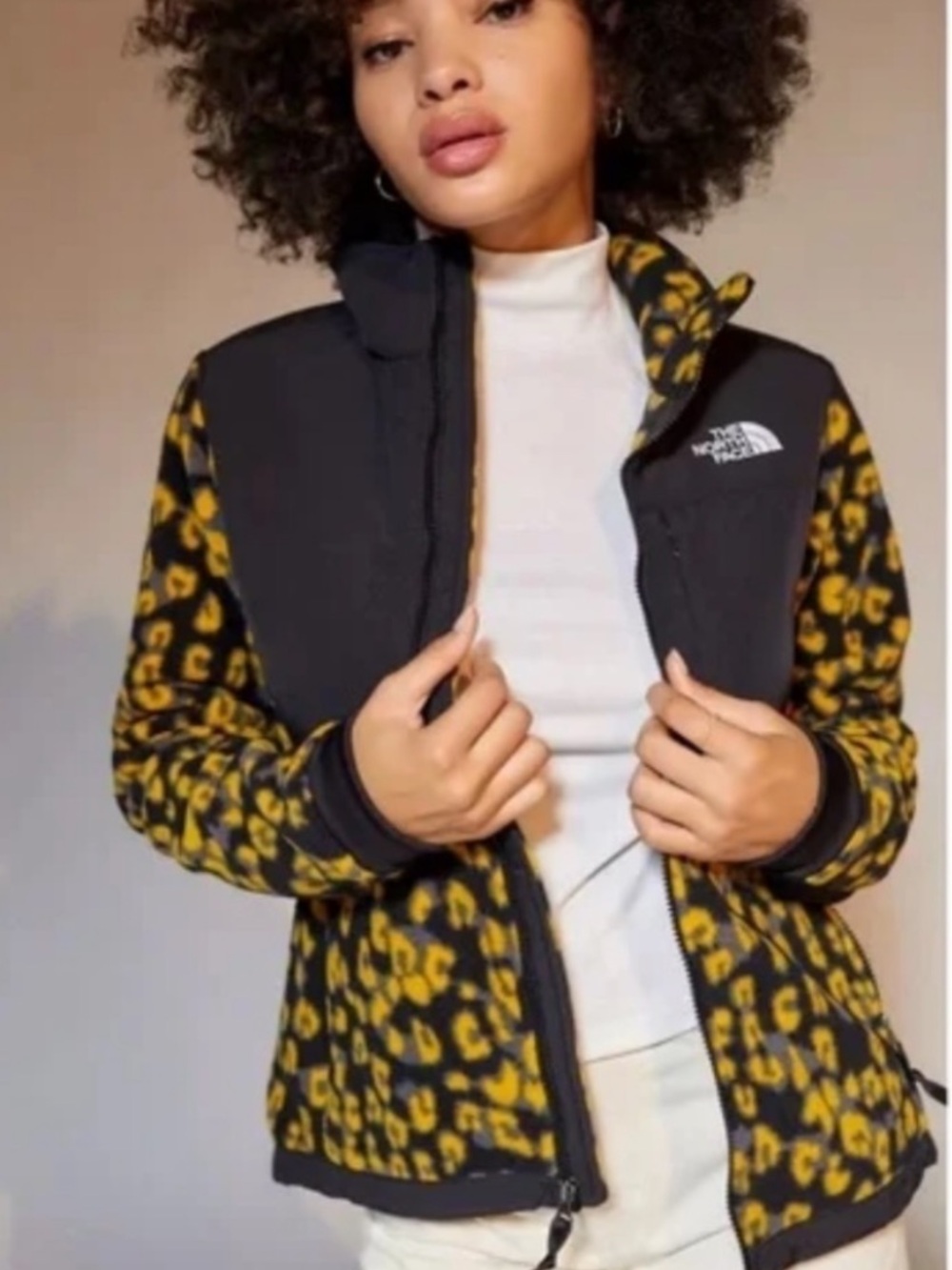 The North Face Denali 2 Leopard Print zip Fleece Jacket ski women’s pockets M